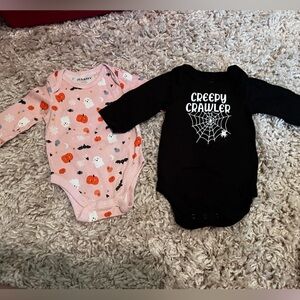 Old navy & the children’s place TWO Halloween baby bodysuits